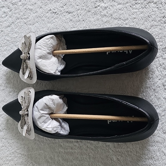 NWT Abound Gorgi Black Flat W Crystal Embellished Bow Size 7 - Picture 14 of 15